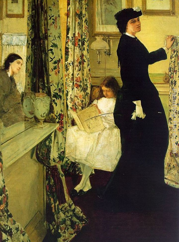 Harmony in Green and Rose The Music Room painting - James Abbott McNeill Whistler Harmony in Green and Rose The Music Room art painting